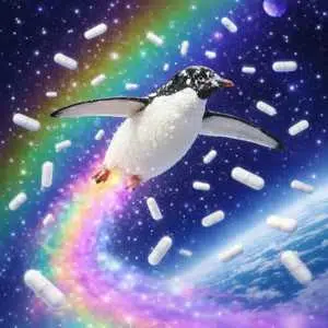 Space Penguin Cocaine Xanax logo
